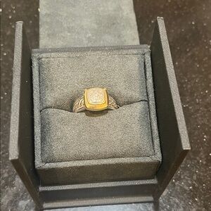 David Yurman and Silver Ring with Square Setting